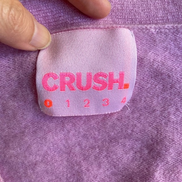 CRUSH 100% Cashmere Sweater Fitted Cardi in Purplish Pink Sz Small - Picture 8 of 9